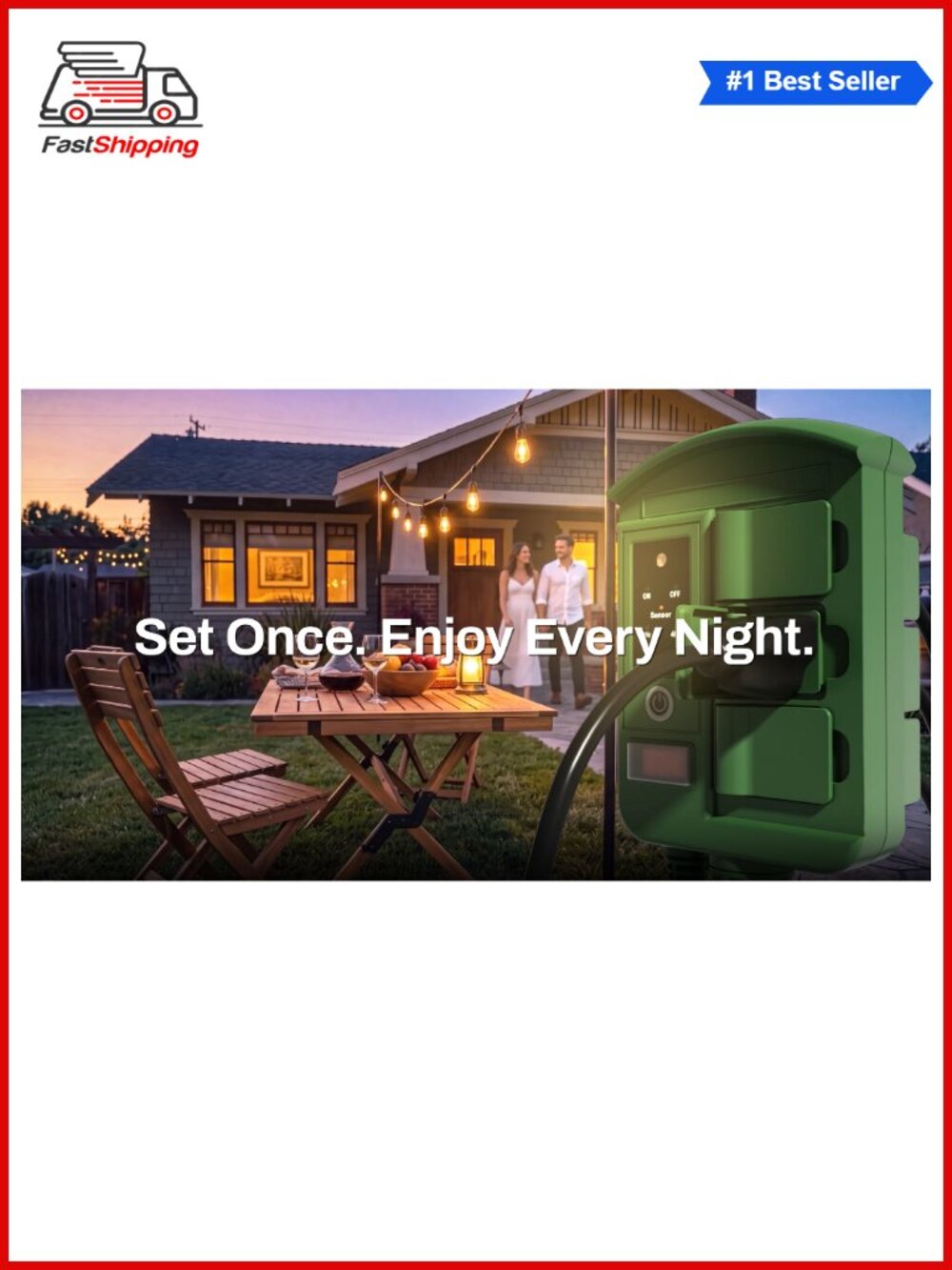 🎅 Outdoor Power Stake Timer 6 Outlets Remote Control Weatherproof - Picture 6 of 6